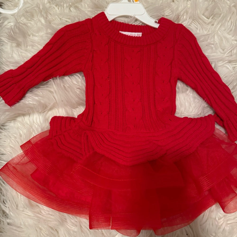 Bonnie Baby baby girl red dress Holiday